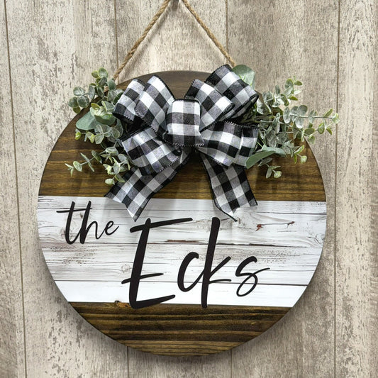 Personalized Last Name Shiplap Door Hanger