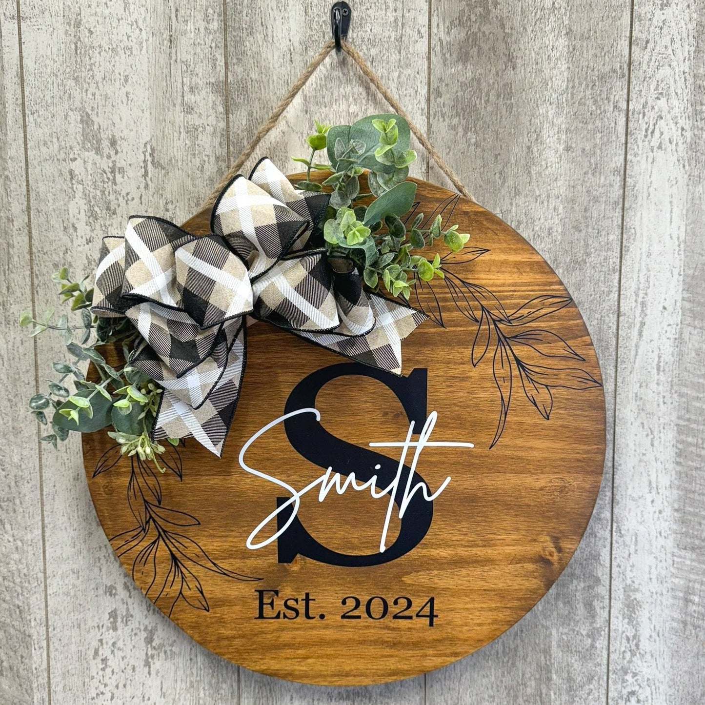 Front Door Decor, Last Name/ Family Door Hanger, Last Name Sign, Front Door Sign, Wedding Gift, Interchangeable Door Hanger