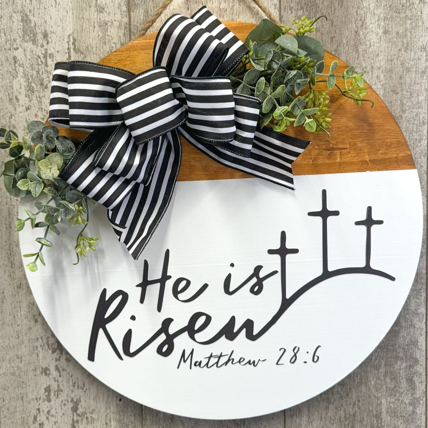 He Is Risen Door Hanger, Easter Front Door Sign