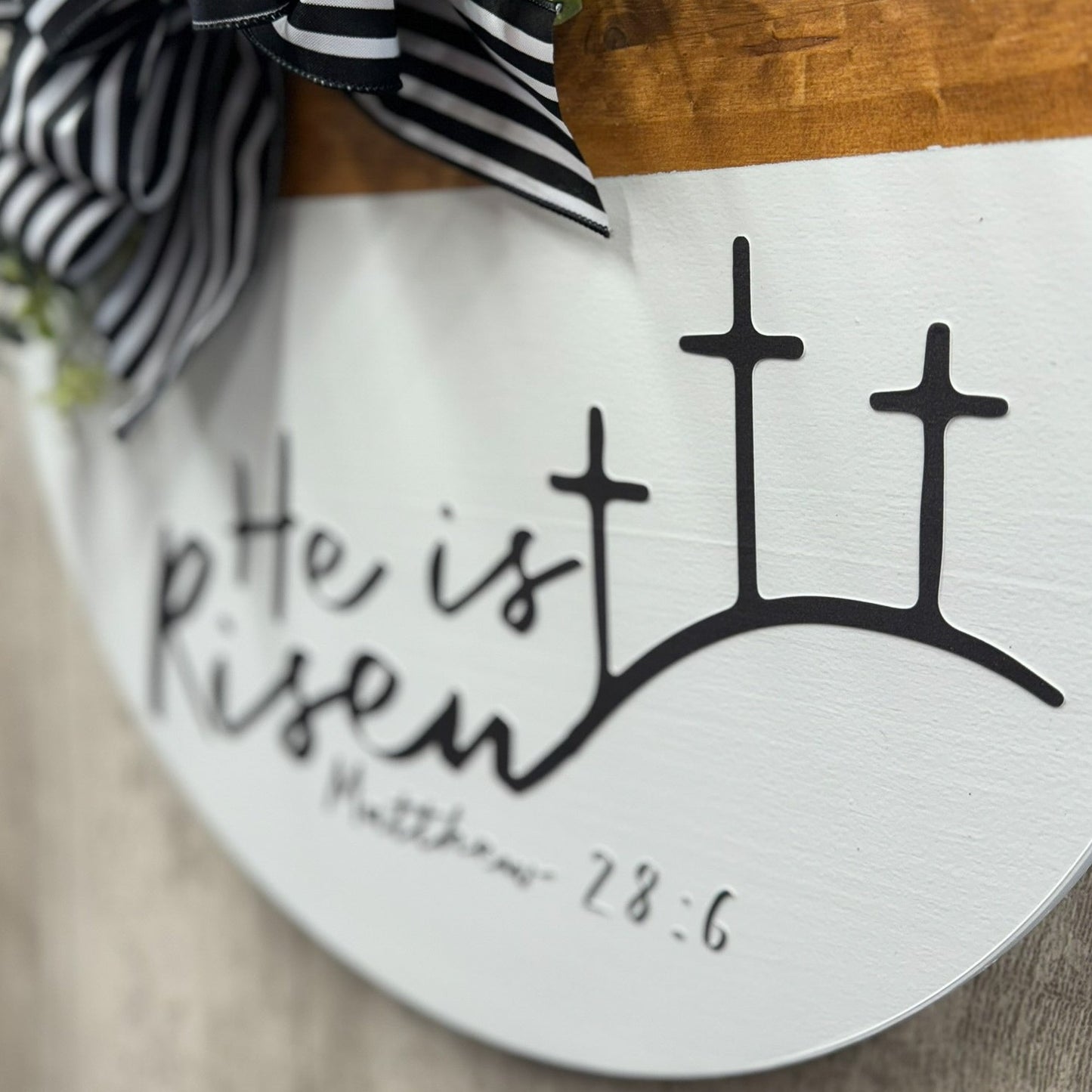 He Is Risen Door Hanger, Easter Front Door Sign