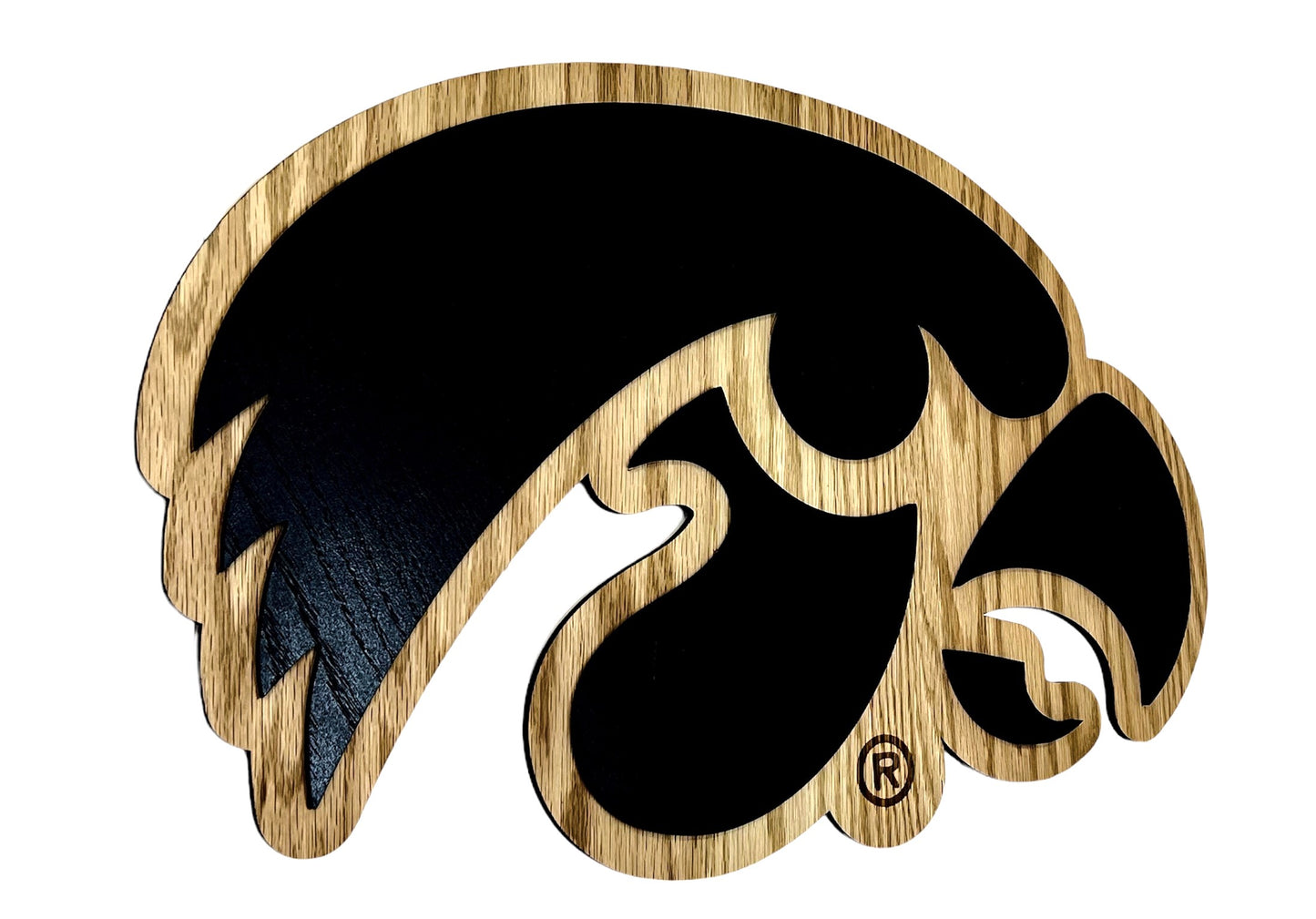 Iowa Hawkeye Oak Sign