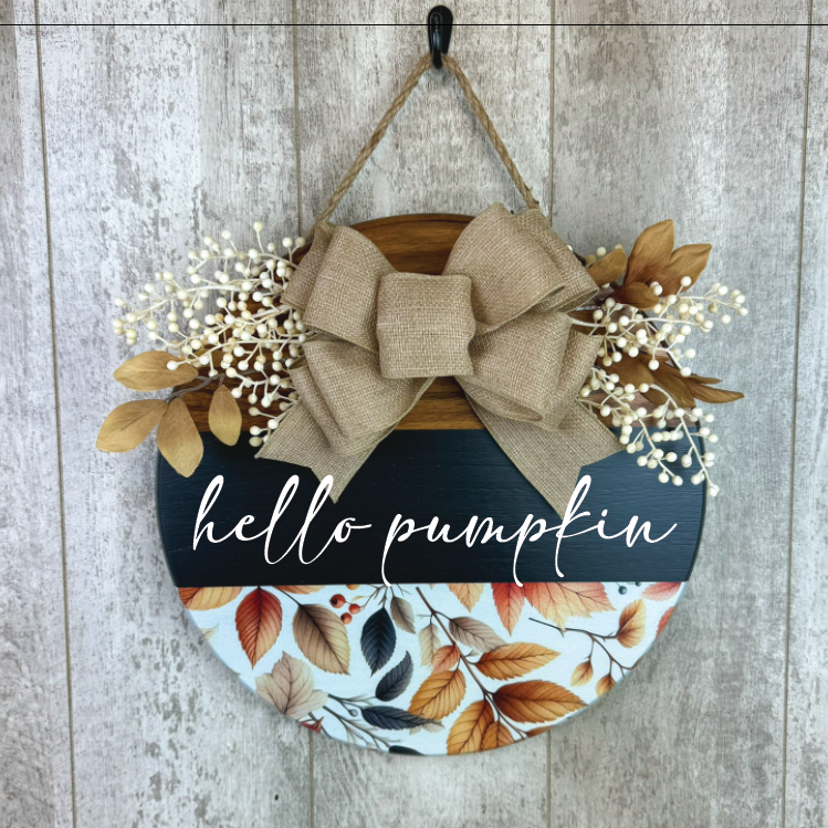 Hello Pumpkin Fall Door Hanger