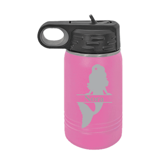 Mermaid Monogram Kids 12oz Water Bottle