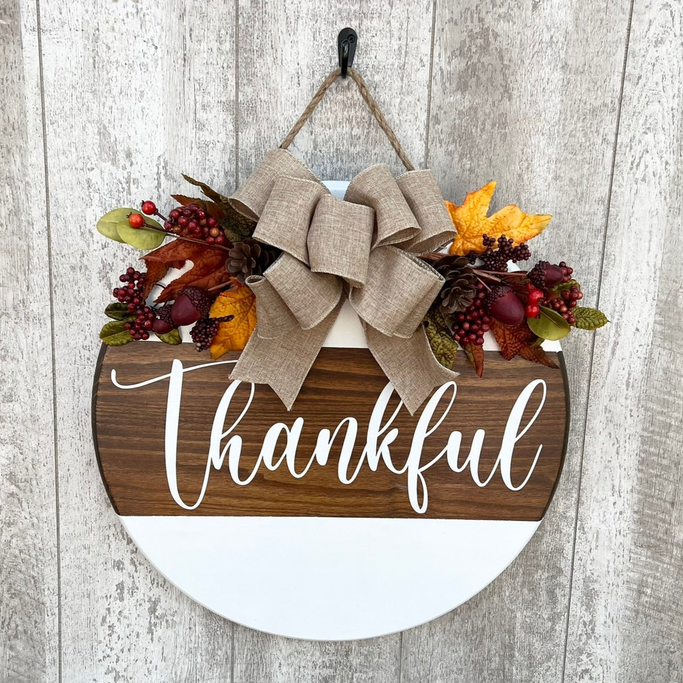 Thankful Door Hanger, Fall Door Sign no