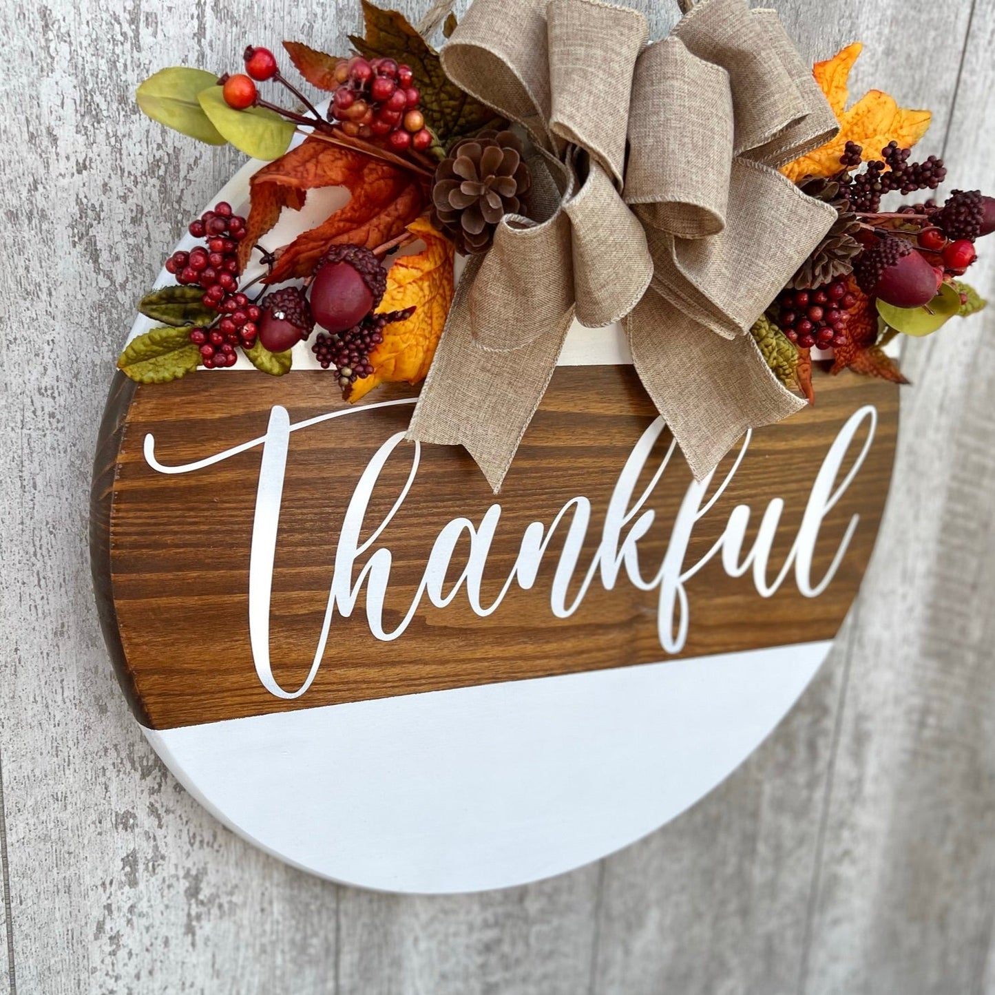 Thankful Door Hanger, Fall Door Sign no