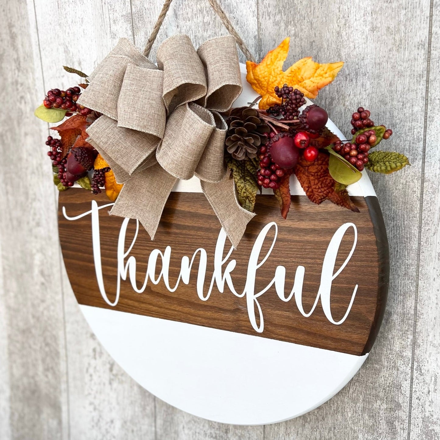 Thankful Door Hanger, Fall Door Sign no