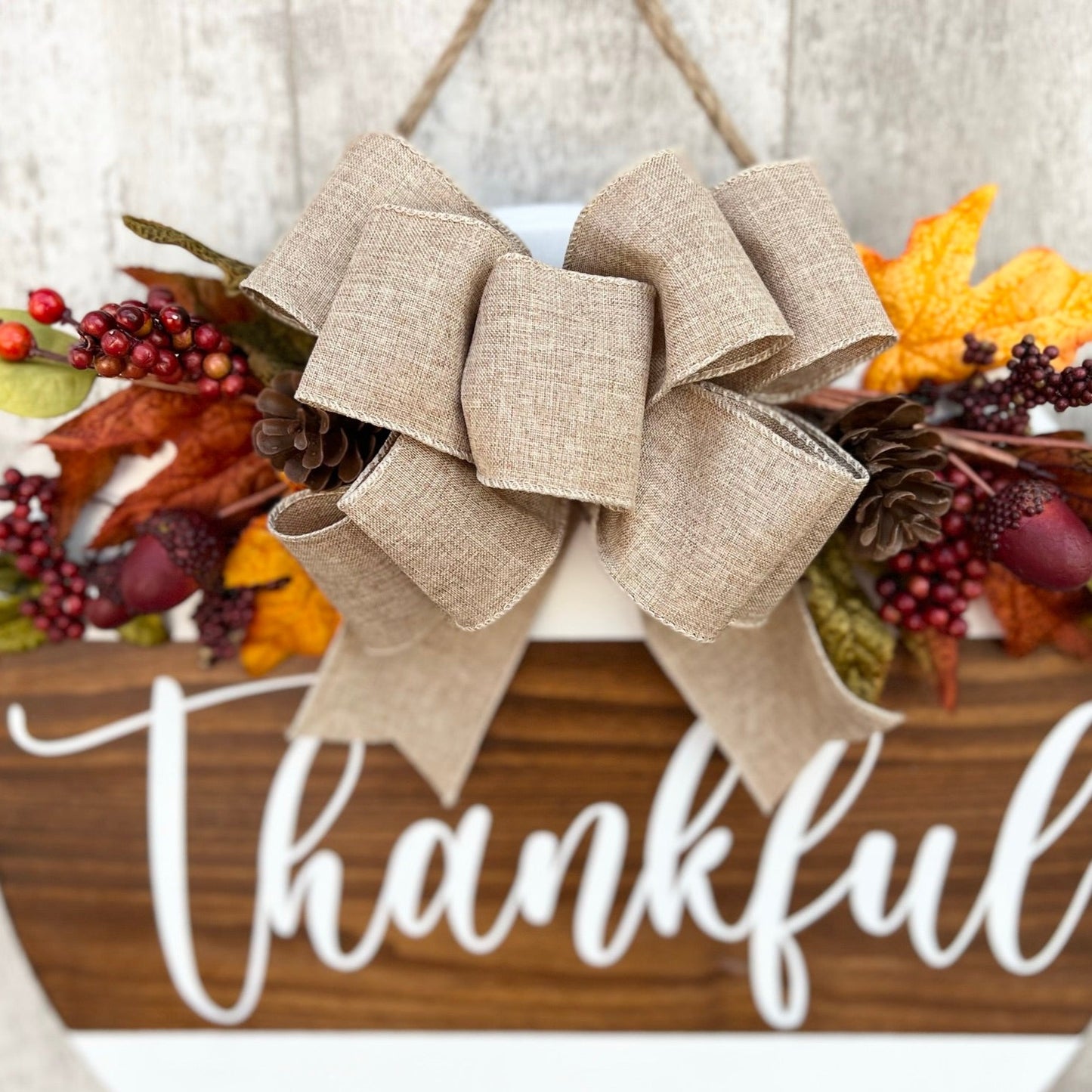 Thankful Door Hanger, Fall Door Sign no