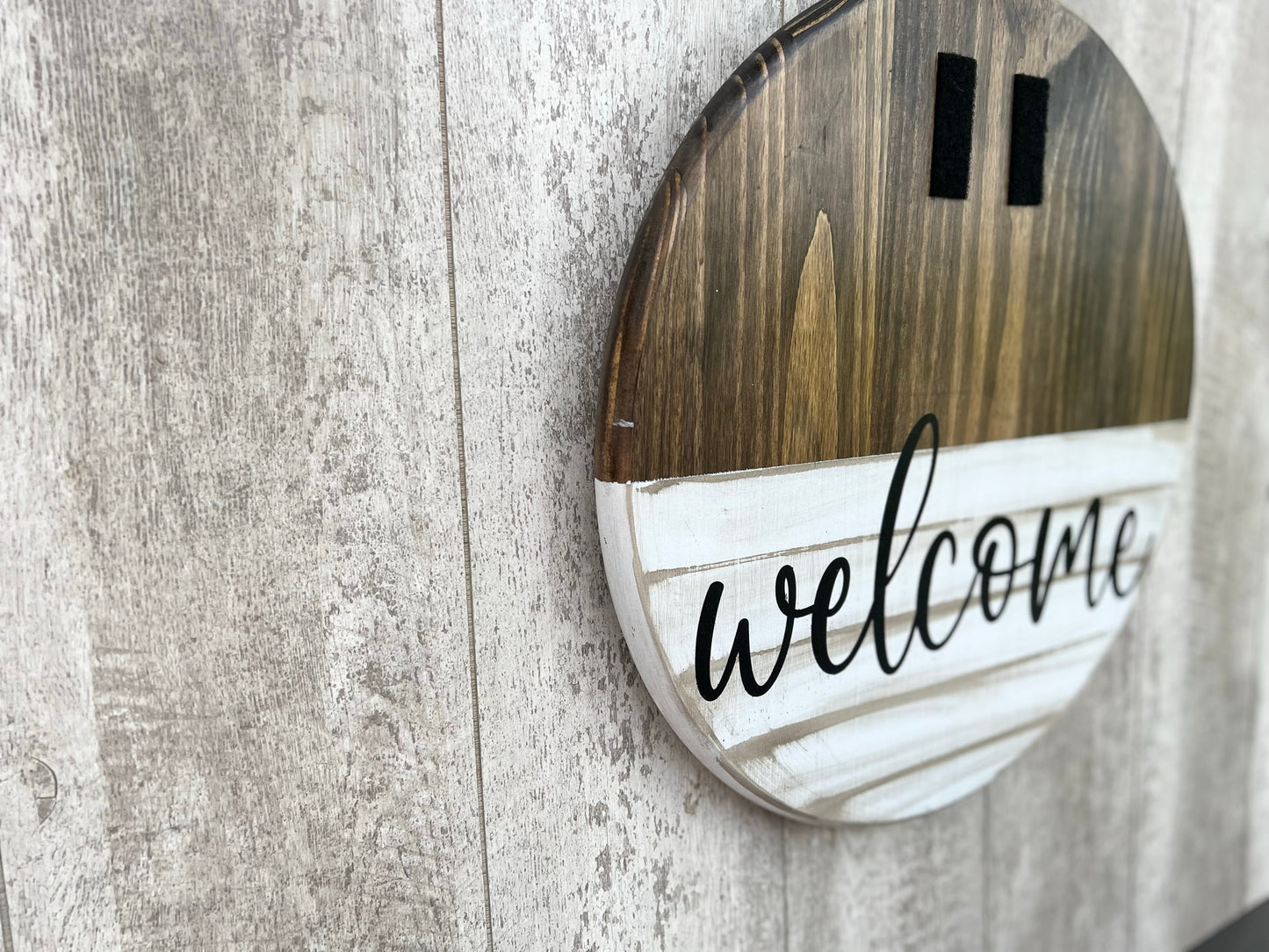 Welcome to Our Home Shiplap Door Hanger, Personalized Sign