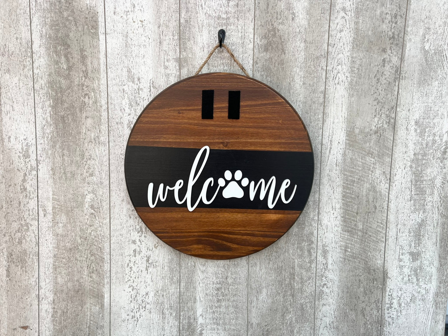 Paw Print Welcome Door Hanger, Paw Print Interchangeable Sign