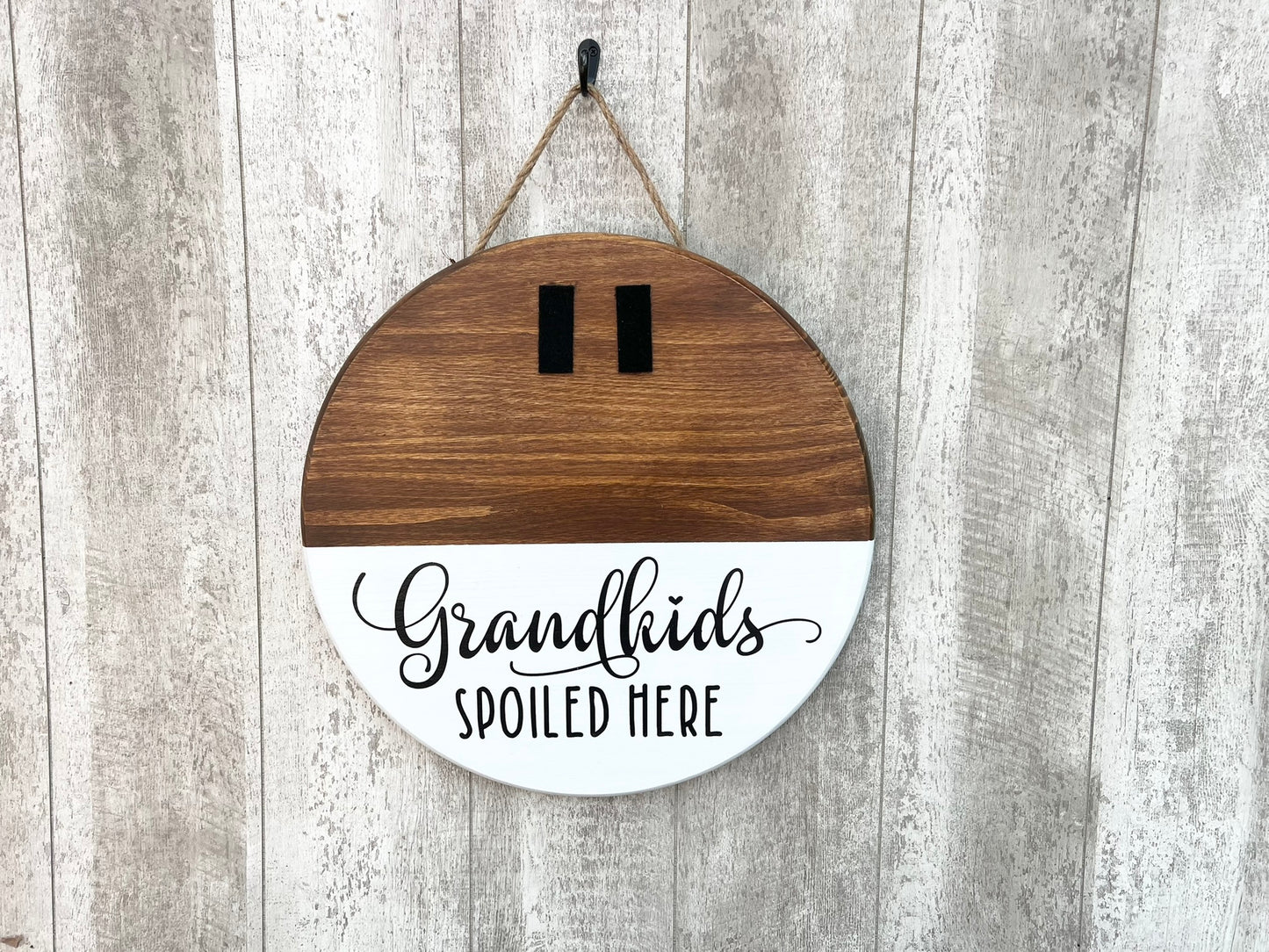 Grandkids Spoiled Here Front Door Sign, Interchangeable Door Hanger