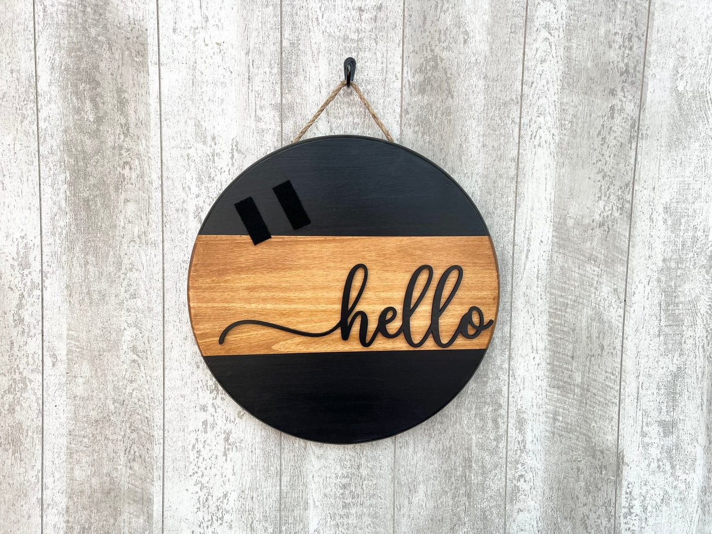 Hello Front Door Sign, Hello Interchangeable Door Hanger