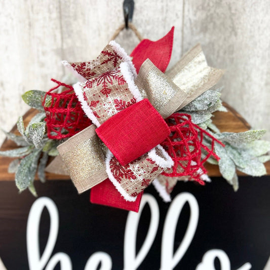 Red Snowflake Interchangeable Bow