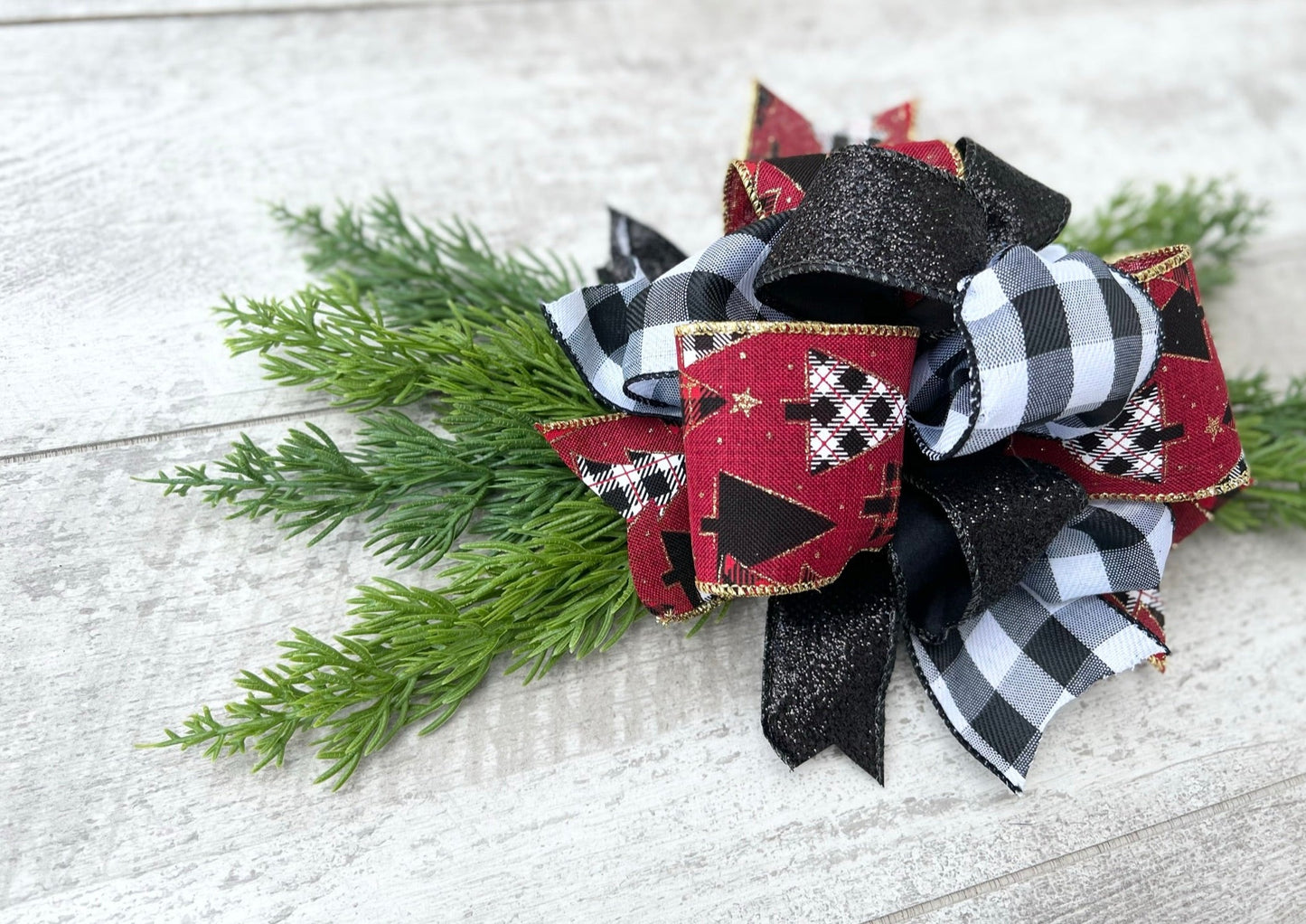 Plaid Christmas Tree Interchangeable Bow