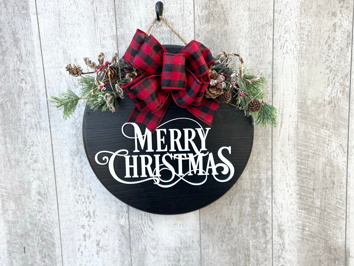 Rustic Merry Christmas Door Hanger