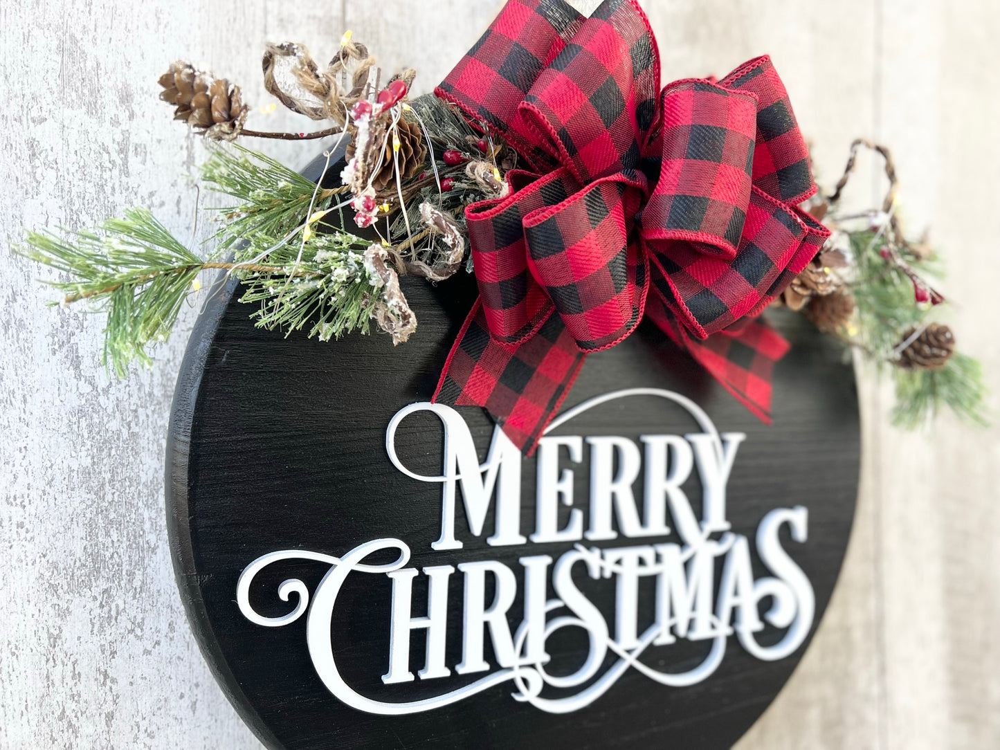 Rustic Merry Christmas Door Hanger