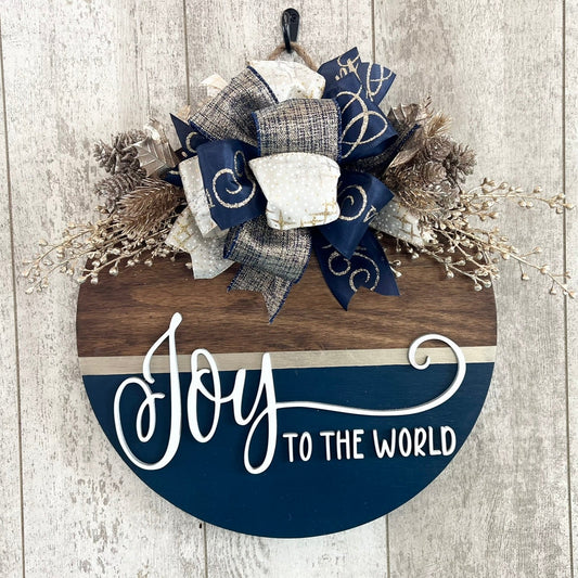 Joy to the World Christmas Door Hanger