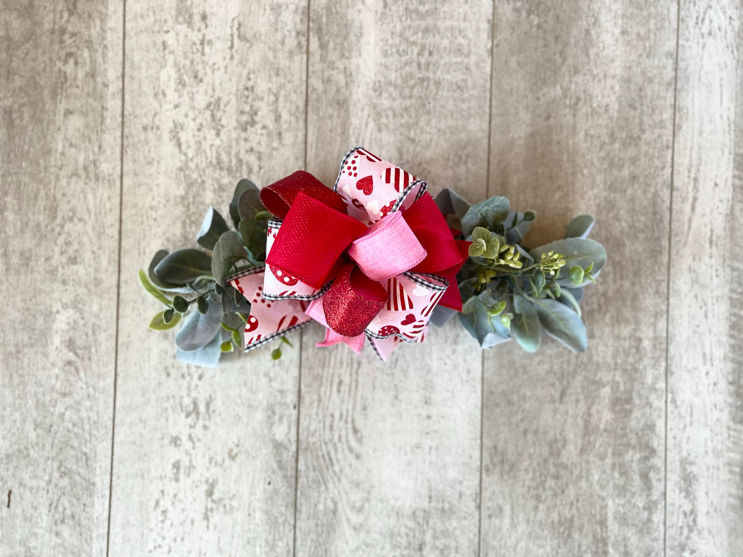 Pink & Red Hearts Valentine's Interchangeable Bow Attachment