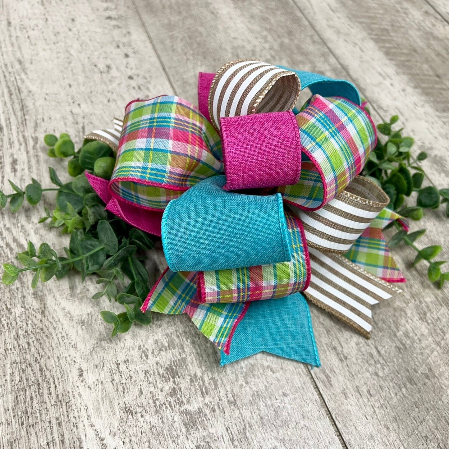 Plaid Summer Interchangeable Bow Attachment