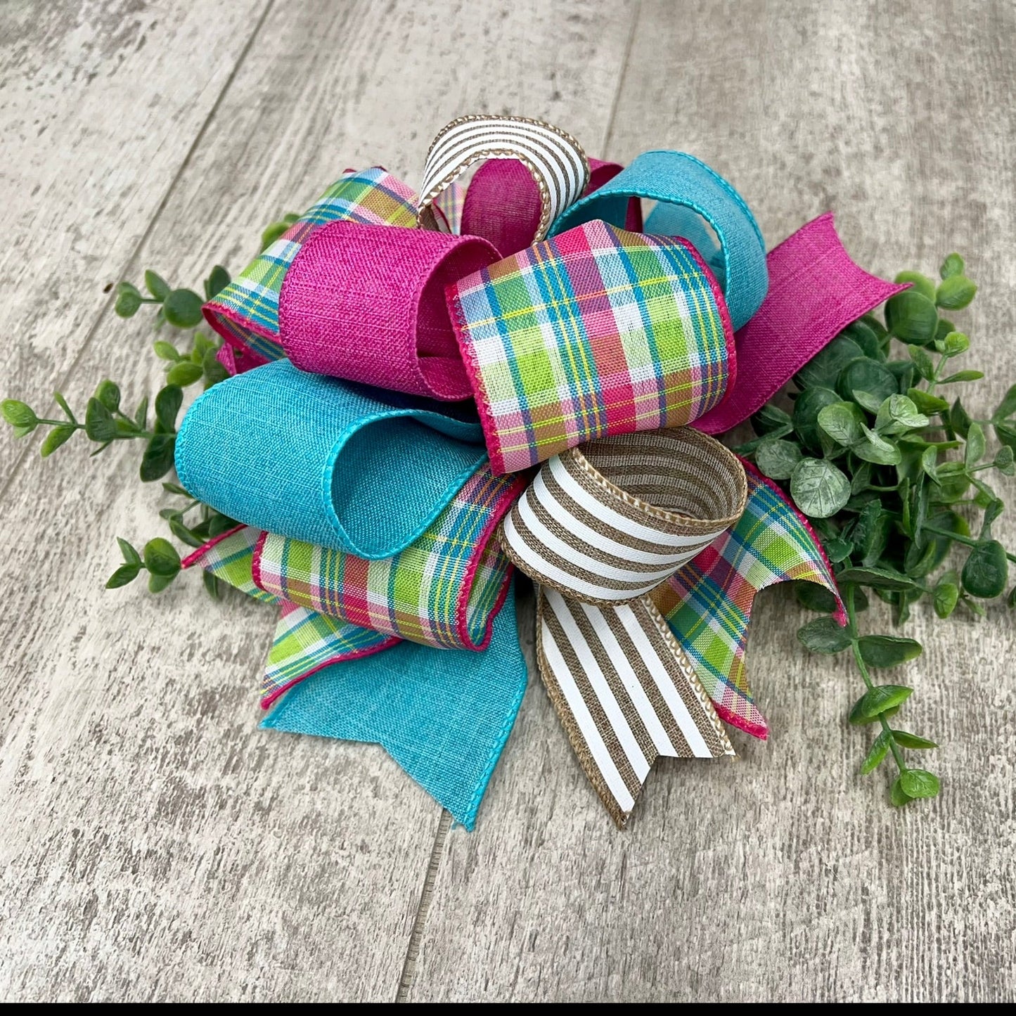 Plaid Summer Interchangeable Bow Attachment