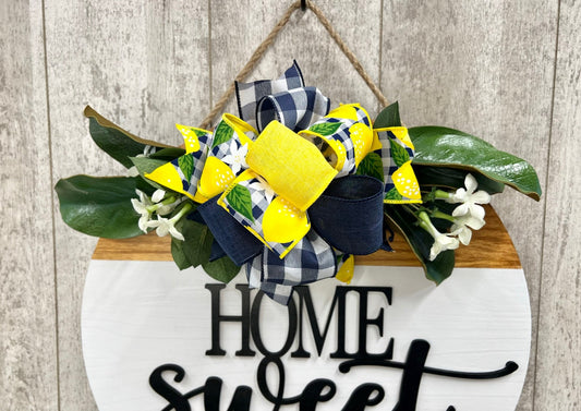 Lemon & Plaid Interchangeable Bow Attachment