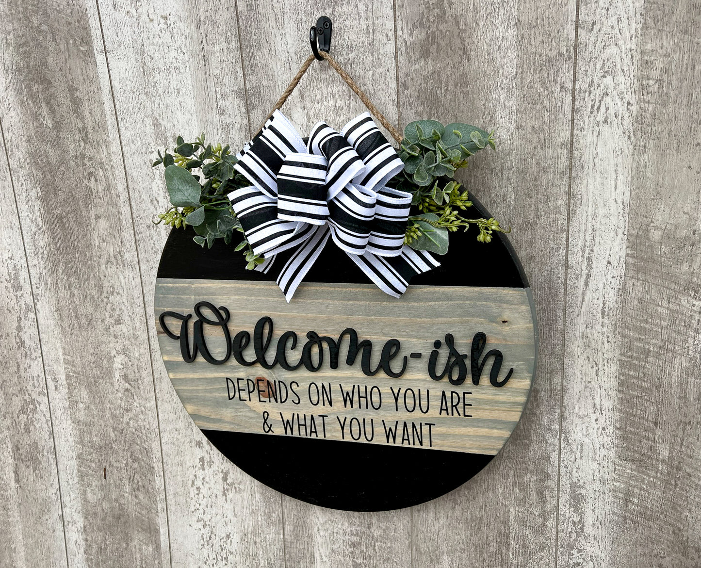 Welcome-ish Depends On Who You Are & What You Want Interchangeable Door Hanger