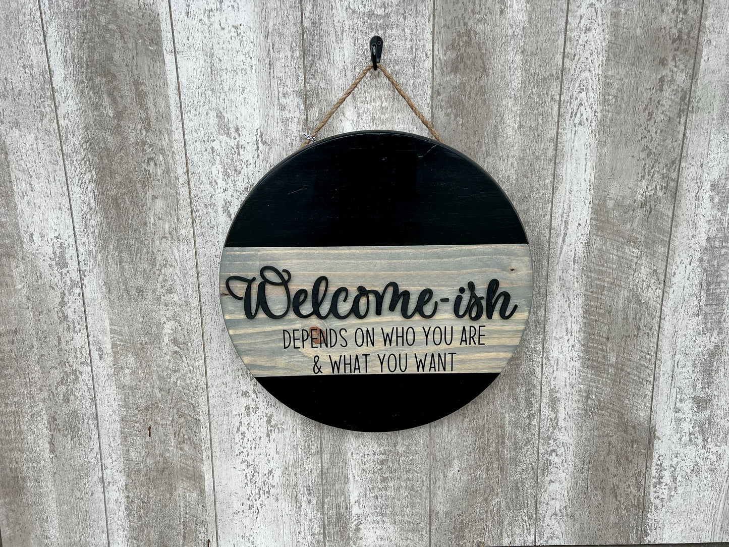 Welcome-ish Depends On Who You Are & What You Want Interchangeable Door Hanger