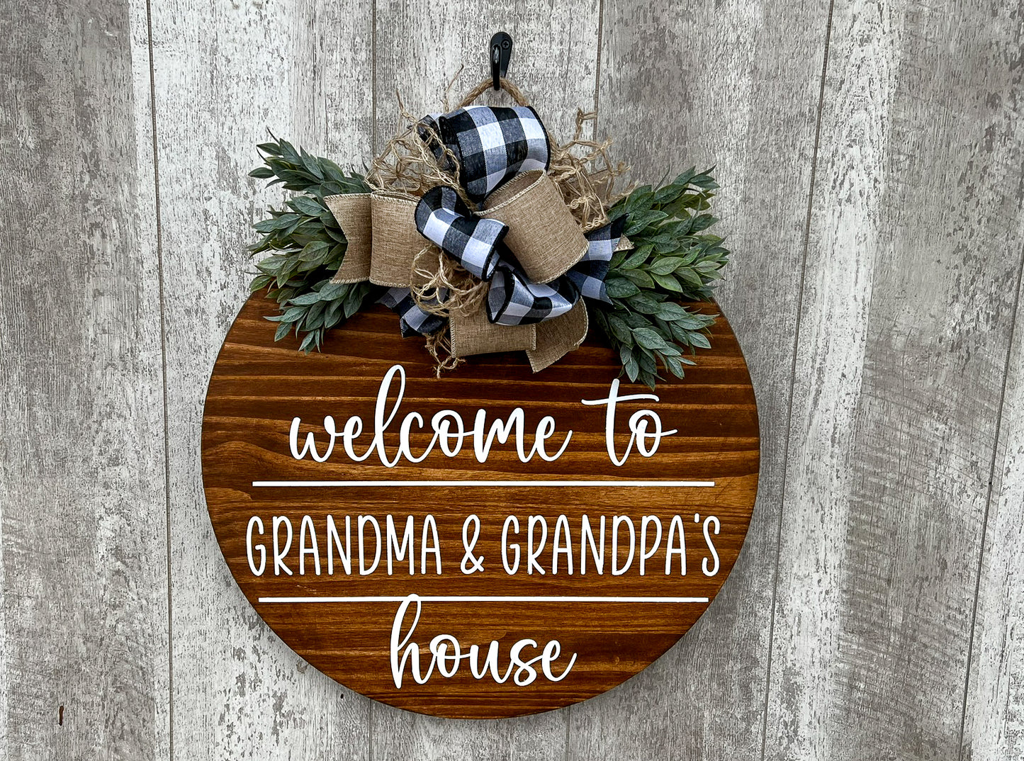 Welcome to Grandma & Grandpa's House Interchangeable Door Hanger