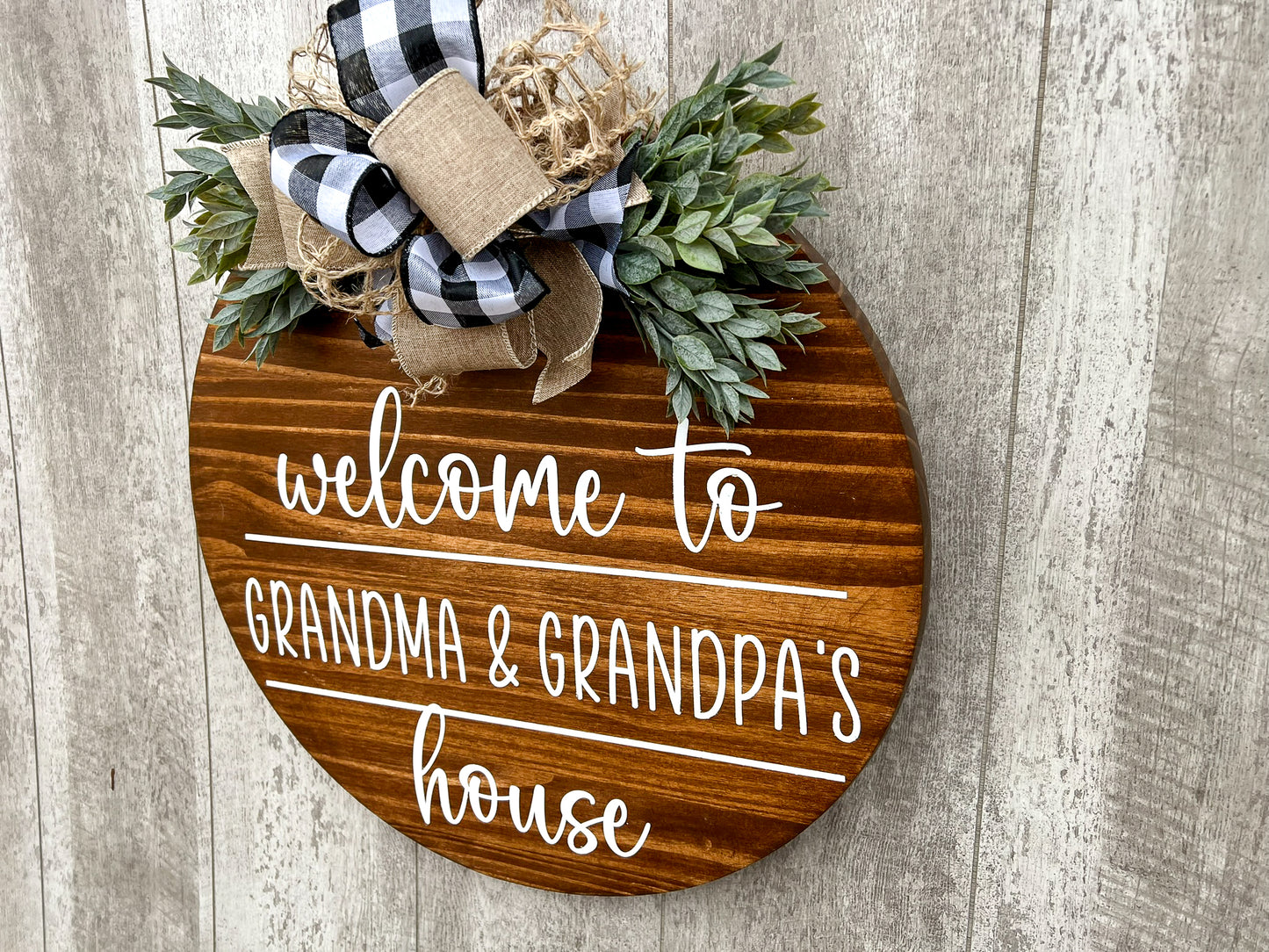 Welcome to Grandma & Grandpa's House Interchangeable Door Hanger