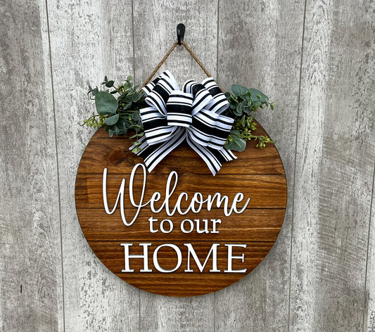 Welcome To Our Home Door Hanger, Interchangeable Door Hanger