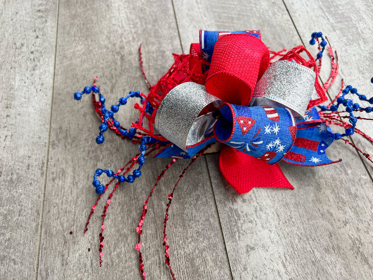 Patriotic Fireworks Interchangeable Bow Attachment