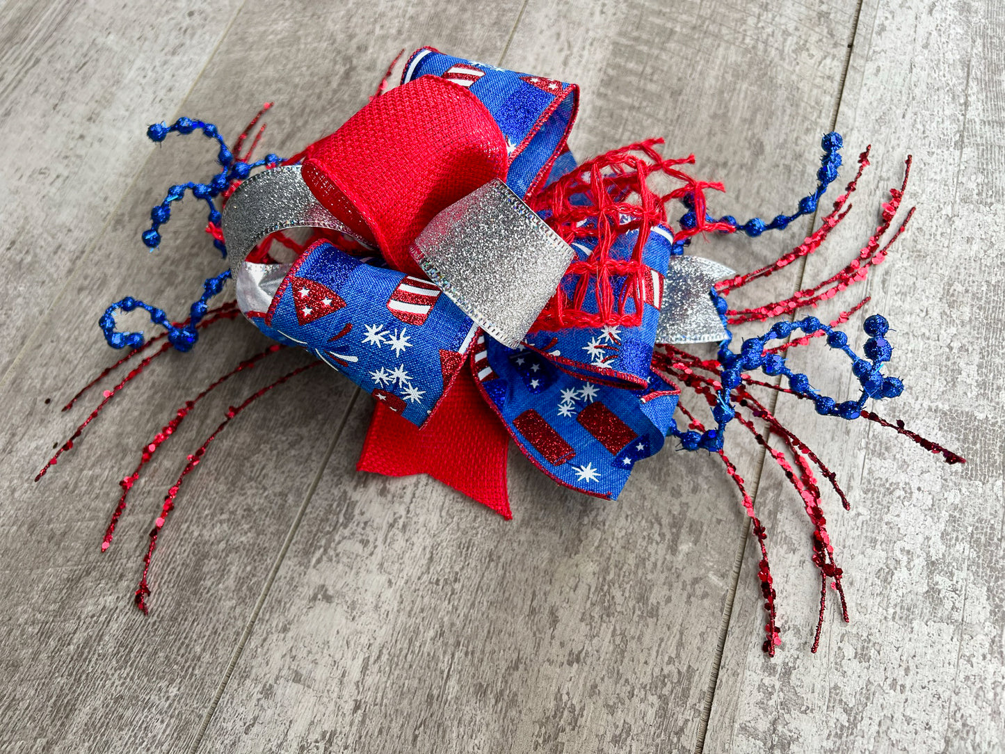 Patriotic Fireworks Interchangeable Bow Attachment