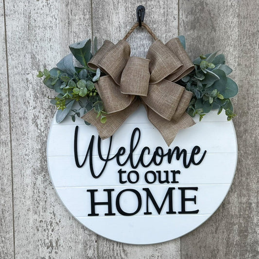 Welcome To Our Home Door Hanger, Interchangeable Door Hanger