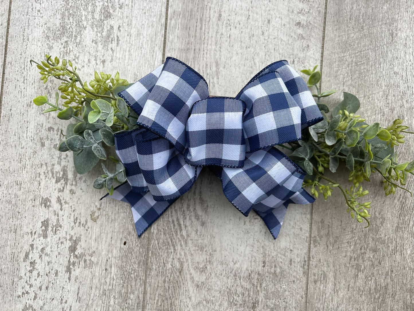 Navy Plaid Interchangeable Bow Attachment