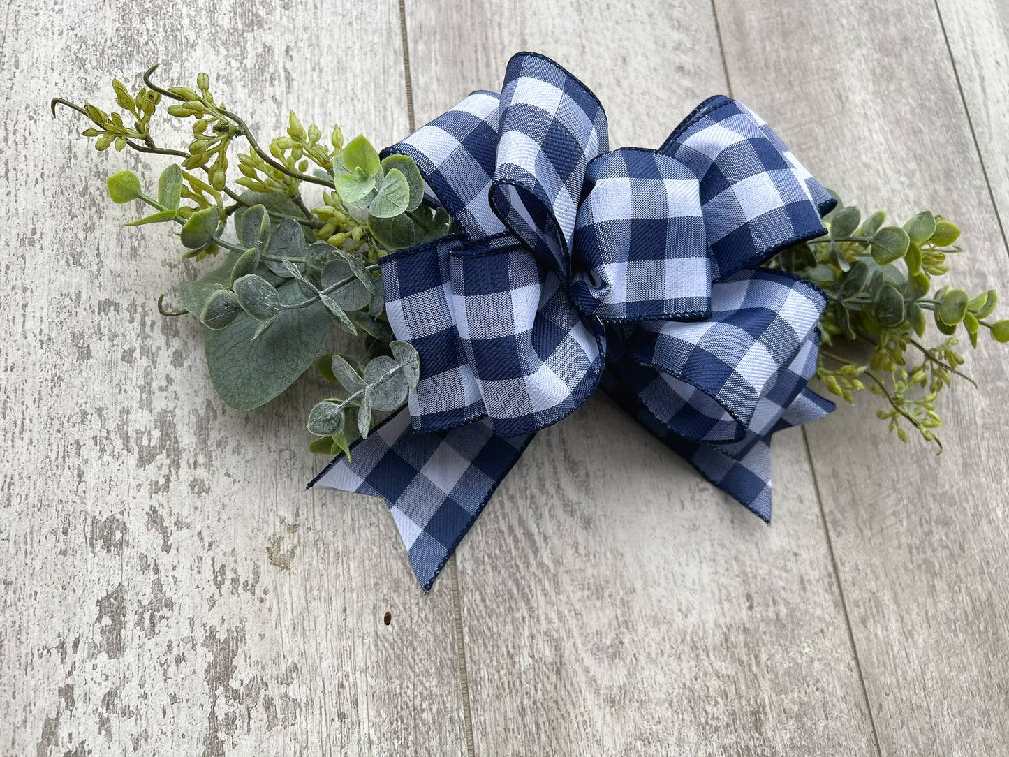 Navy Plaid Interchangeable Bow Attachment