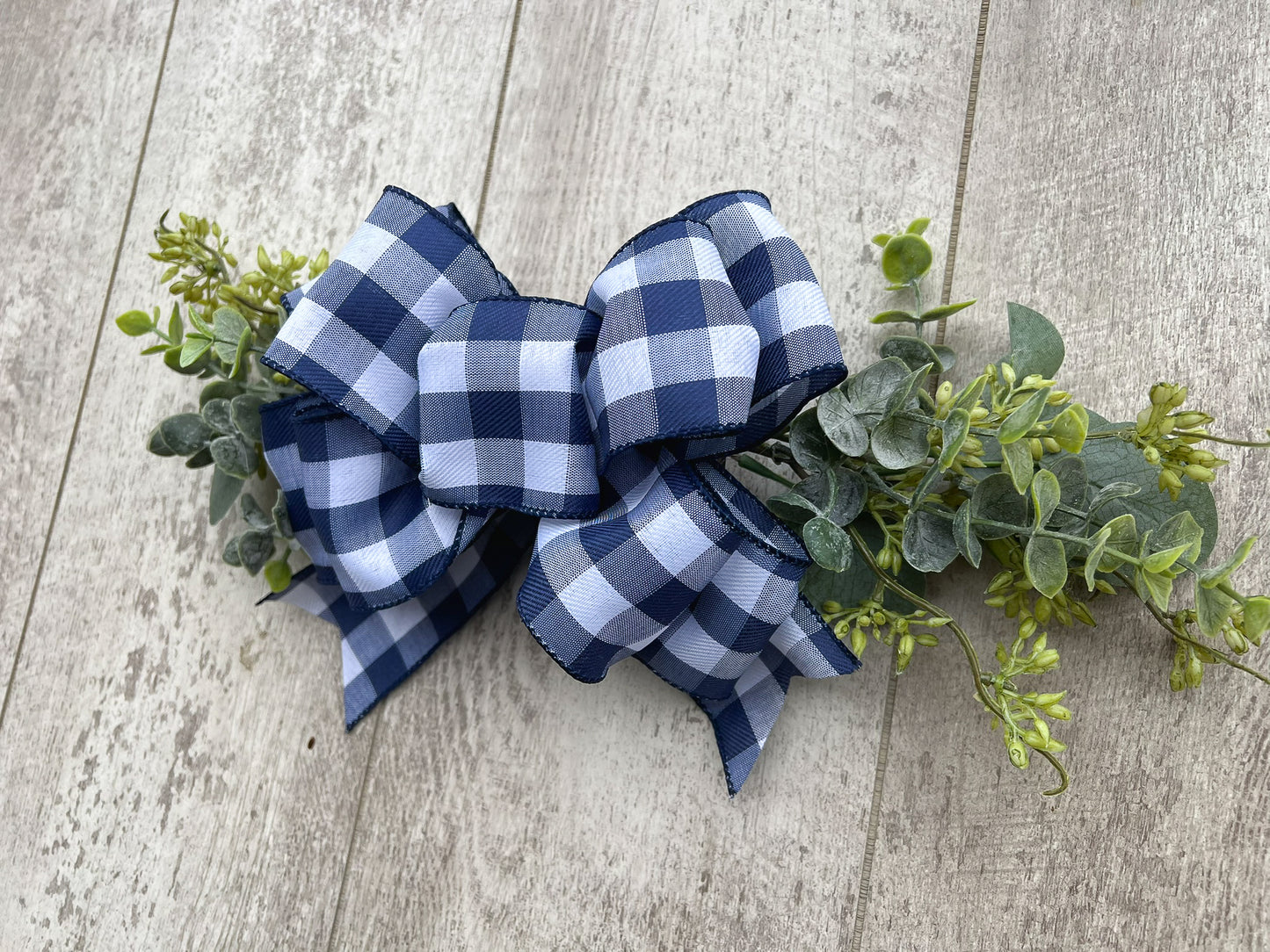 Navy Plaid Interchangeable Bow Attachment