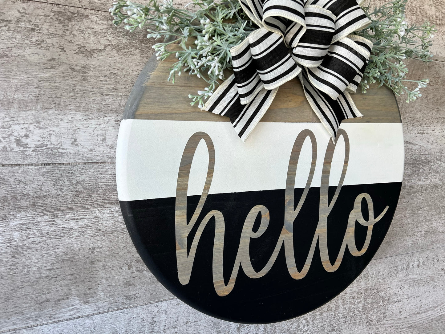 Black & White Hello Door Hanger