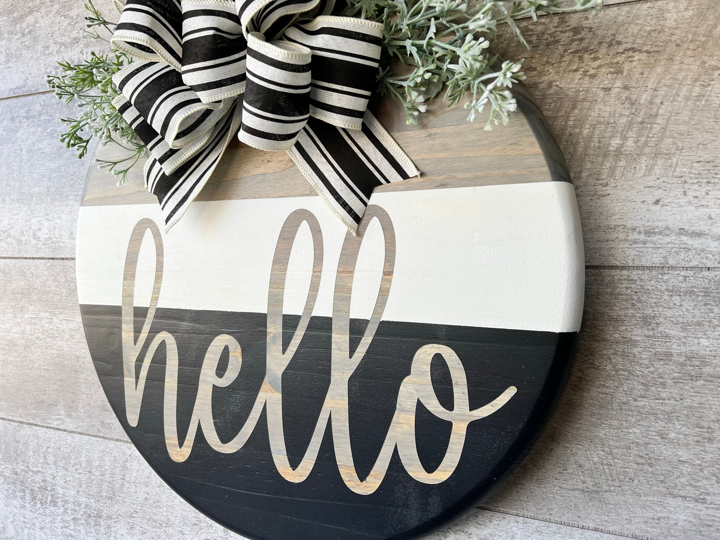 Black & White Hello Door Hanger