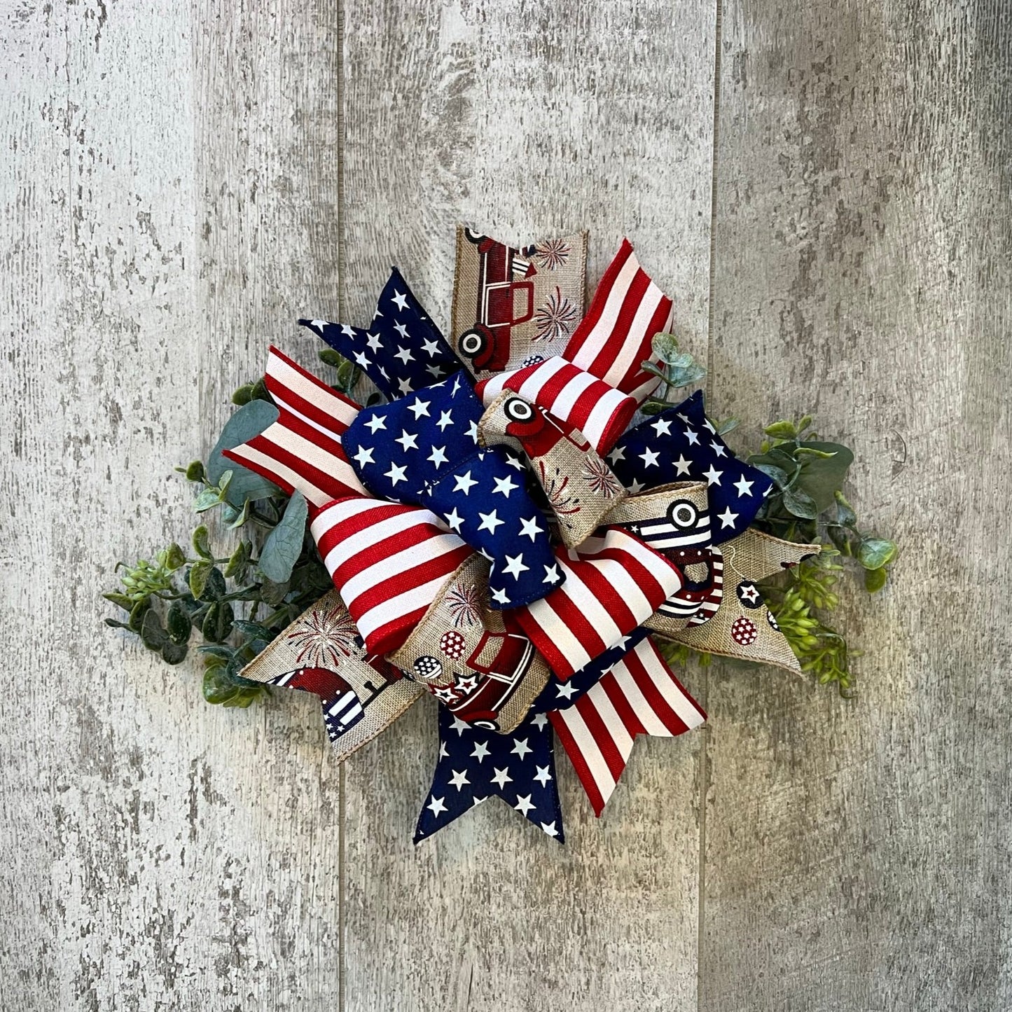 Red, White, & Blue Patriotic Interchangeable Bow Attachment