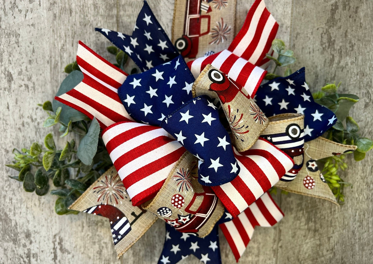 Red, White, & Blue Patriotic Interchangeable Bow Attachment