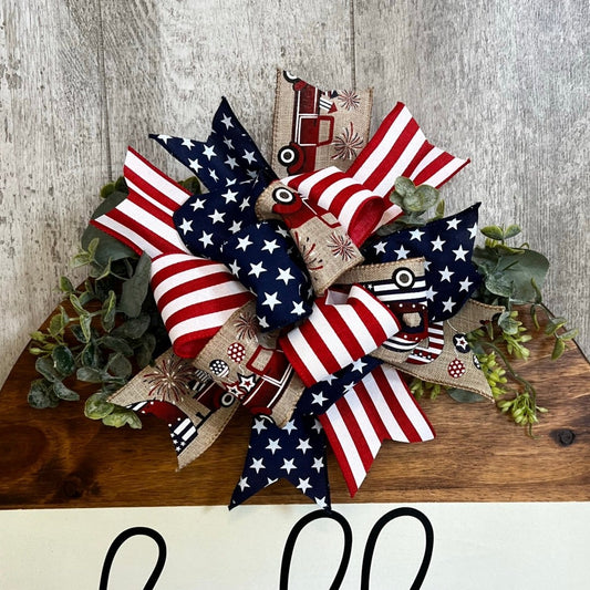 Red, White, & Blue Patriotic Interchangeable Bow Attachment