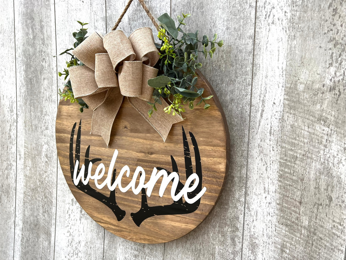 Deer Antler Welcome Door Hanger