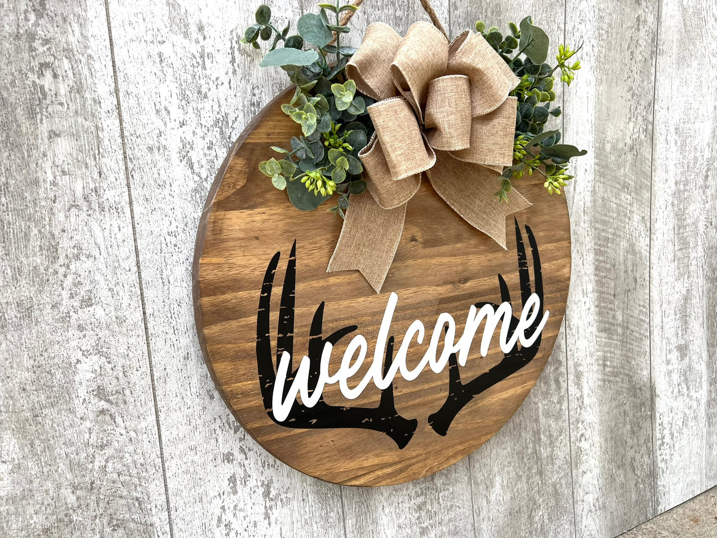 Deer Antler Welcome Door Hanger